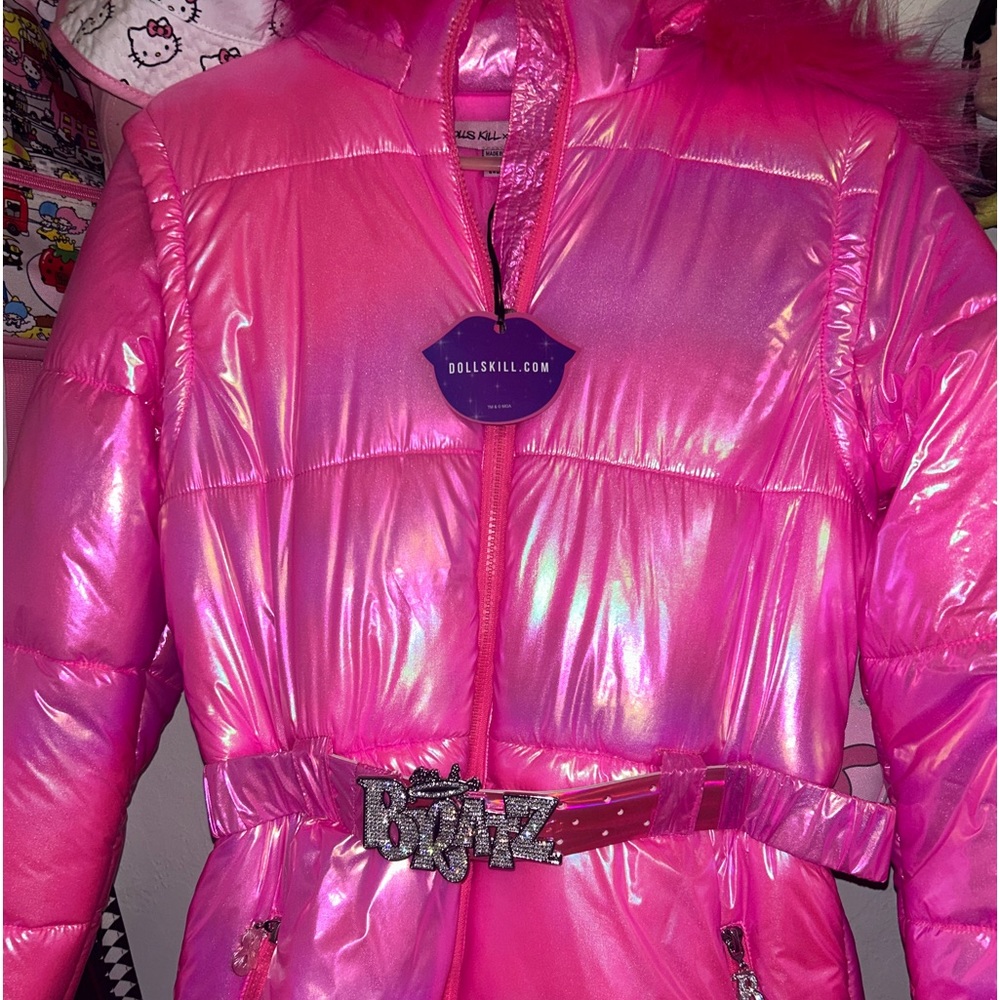 BRATZ DOLLS KILL NWT RARE HOT PINK SNOWSUIT BLING BELT